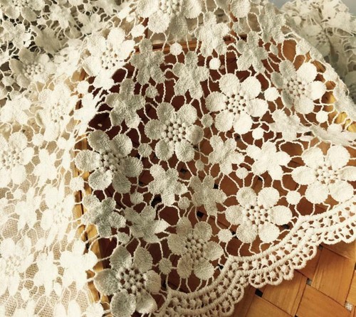 Tessuto guipure cotone - tessuto, beige