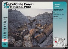 PETRIFIED FOREST NATIONAL PARK Blue Mesa Arizona GROLIER STORY OF AMERICA CARD