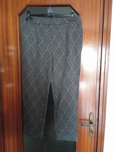 Pantalone dritto nero bianco - pantalone,