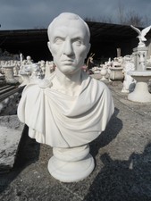 SCULTURA BUSTO STATUA GIULIO CESARE IN CEMENTO MARMO PIETRA  69 cm