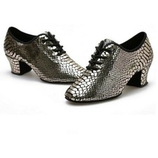 Donna Scarpe da Ballo pelle Latino Valzer Tango Morbido Suola Oro Nuovo