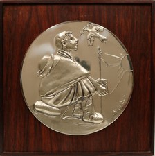 Giacomo MANZU' - bassorilievo in argento firmato numerato, in cornice originale