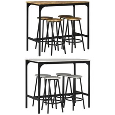 HOMCOM Set da Bar 5 pezzi  Stile Industriale con Tavolo alto e 4 Sgabelli