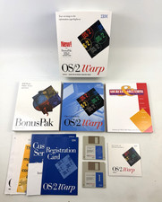 Sistema operativo IBM OS/2 Warp versione 3 con CD floppy disk Bonus Pak 3,5"