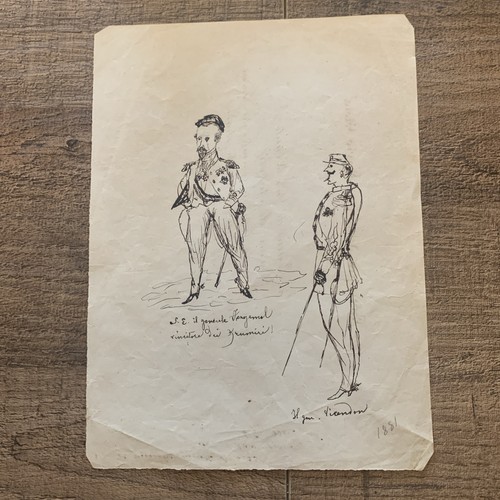 Caricatura militare 1881 - militare,