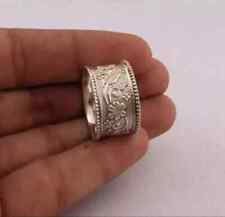 Anello a fascia larga in argento sterling 925 massiccio dichiarazione anello fatto a mano tutte le misure