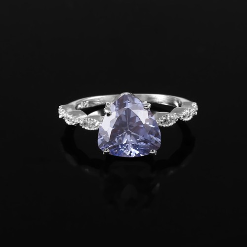 Anello solitario zaffiro blu - anello,