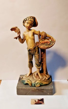Figurina Statuina Fontanini stampo Simonetti Scugnizzo Napoletano plastica cm 19
