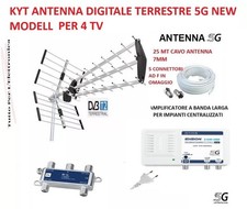 Kit Antenna Tv Digitale Terrestre Con Centralino Amplificatore di Segnale UHF