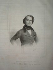 PP 252/LITHOGRAPHIE 1840 PORTRAIT d'Edmond Burat de Gurgy Ecrivain Dramaturge