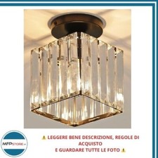 Plafoniera Delaveek da Soffitto Moderna, Nero in Cristallo per Interno