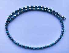 Collana Girocollo Uomo in Pietra Naturale Turchese Onice Ematite argento 4mm