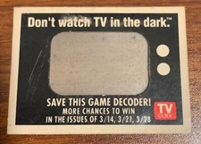 TV Guide  Game Decoder Used