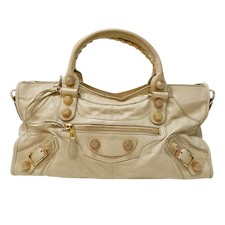 BALENCIAGA The Part Time Borsa a due vie in pelle di vitello beige chiaro
