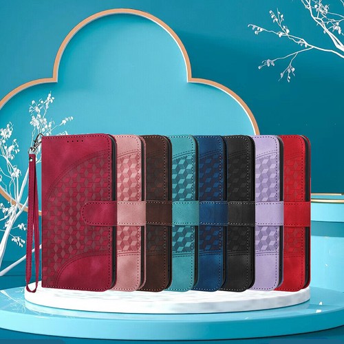 Grid leather wallet - phone, case