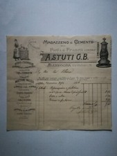CEMENTO STUFE MATTONI CUCINE STATUE ASTUTI G.B. ALESSANDRIA  fattura 1902