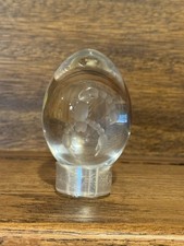 MCM Ekenas Sweden Etched Crystal Zodiac Egg Paperweight Scorpion Scorpio
