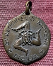MEDAGLIA 61º REGGIMENTO FANTERIA SICILIA FORTITUDO MEA IN BRACHIO REGIO ESERCITO