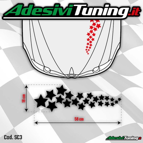 Adesivo grafica cofano stelle - grafica,