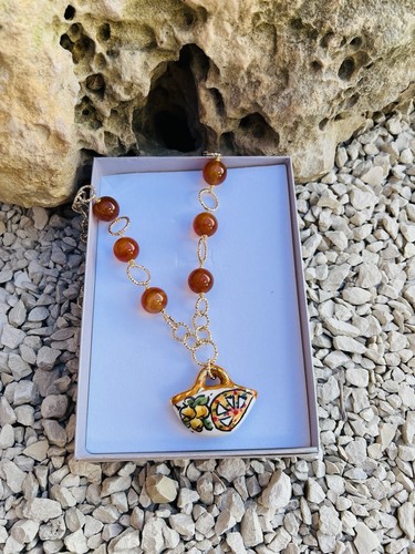Collana con coffa decorata in - collana,