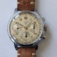 WAKMANN-CRONO-MANUALE-RUOTA A COLONNE-OVERSIZE (37,2 MM)-VENUS 178-TUTTO FIRMATO