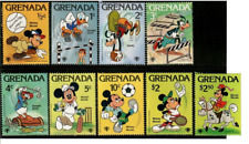 Grenada 1979 - Disney - Sport - Set di 9 francobolli - Scott #950-58 - MNH