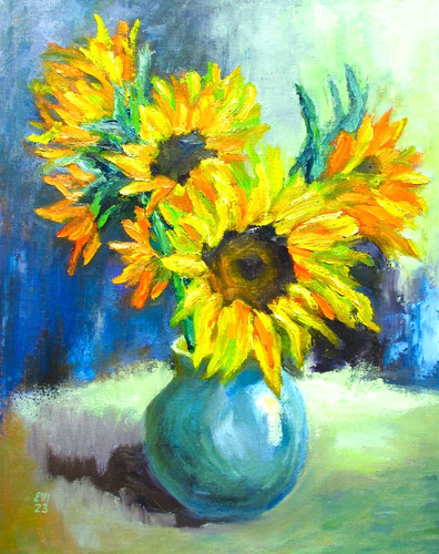 Girasoli vaso dipinto - in,