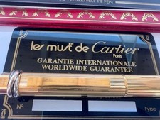 🔴 CARTIER penna a sfera Les Must de Cartier placcata oro godronné Paris NOS