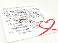ANELLO FEDE FEDINA FIDANZAMENTO FILO ROSSO DEL DESTINO PERSONALIZZABILE ARGENTO 
