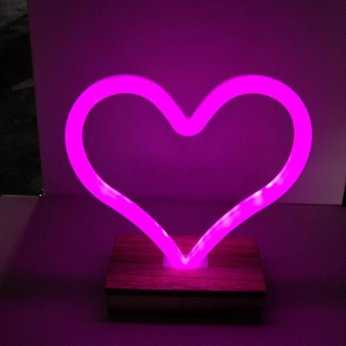 Lampada neon led festa cuore - led,