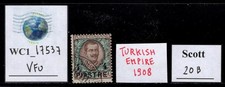 WC1_17537. UFFICI ITALIA NELL'IMPERO TURCO. Francobollo 1 lira 1908. Sc. 20B. Usato