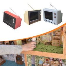 Mini televisore funzionante, giocattolo, cibo, casa delle bambole, TV 1/12 per