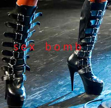 SEXY BOOTS black paint straps
