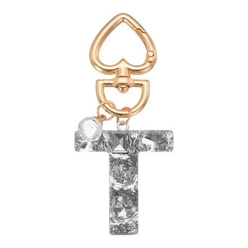 Letter key chain heart - t,