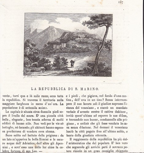 San marino incisione di g - marino,