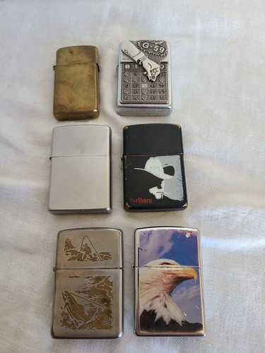 Zippo lighters all used - 6, used/all
