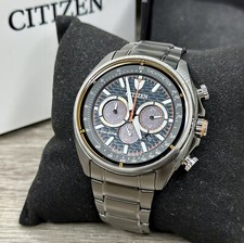 NUOVO✅TACHIMETRO✅ Orologio Uomo Citizen Eco-Drive Chrono Quadrante Data Nero CA4567-82H