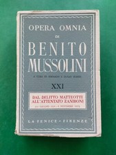 BENITO MUSSOLINI -OPERA OMNIA, LA FENICE FIRENZE,  1956, XXI VOLUME