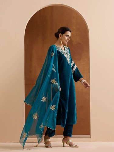 Set kurta ricamato - kurta,