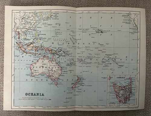 Antica mappa oceania - mappa, e
