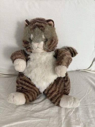 Peluche chat tigré - marron, et