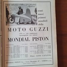 MOTO GUZZI MONDIAL PISTON RECORD -  ADVERT PUBBLICITA' D'EPOCA ADVERTIS ADV-ML