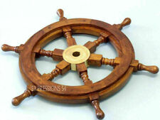 Timone da nave in legno marrone nautico in ottone da 18 pollici, regalo di...