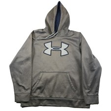 Under Armour Dark Grey Big Front Logo Hoodie L