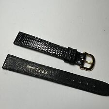 Ebel vintage black leather strap and buckle 15mm