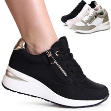 Scarpe Da Donna Sneaker Plateau Con Tacco A Cuneo Trendy