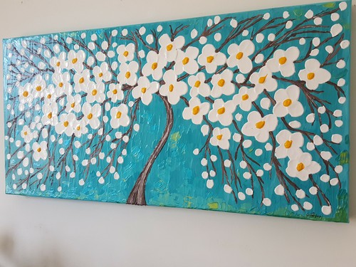 Quadro moderno dipinto mano - quadro,