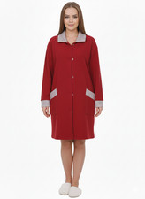 Vestaglia da Camera Donna in Felpa Misto Cotone con Collo e Tasche tg: XXL/ 54