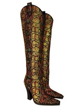 Tom Ford Stivali pitonati con cristalli multicolor – Taglia 39