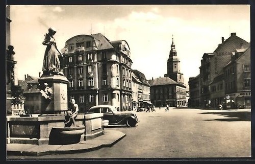 Cartolina mobili piazza - mobili,, rossa